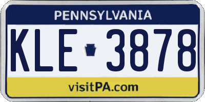 PA license plate KLE3878