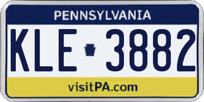 PA license plate KLE3882