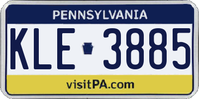PA license plate KLE3885