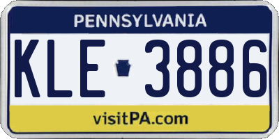 PA license plate KLE3886