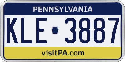 PA license plate KLE3887