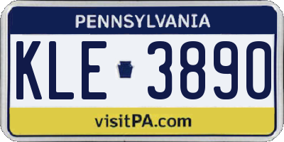 PA license plate KLE3890