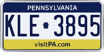 PA license plate KLE3895