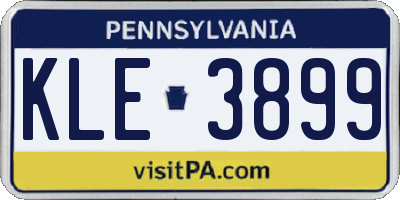 PA license plate KLE3899