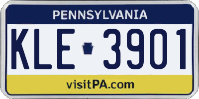 PA license plate KLE3901