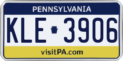 PA license plate KLE3906