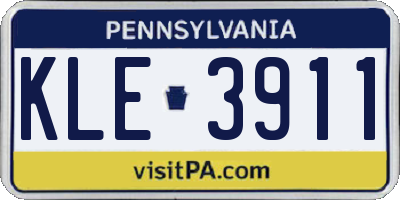 PA license plate KLE3911