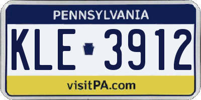 PA license plate KLE3912
