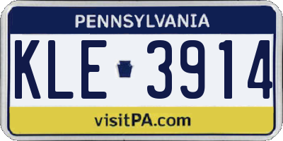 PA license plate KLE3914