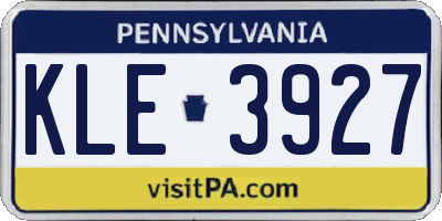 PA license plate KLE3927