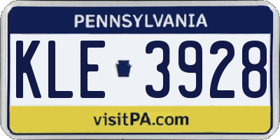 PA license plate KLE3928