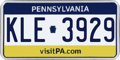 PA license plate KLE3929