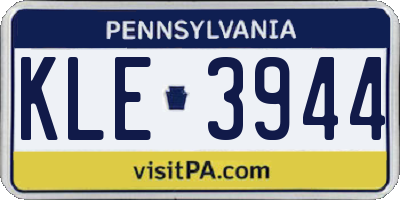 PA license plate KLE3944