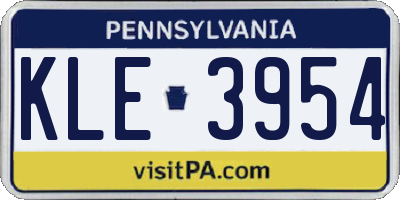 PA license plate KLE3954