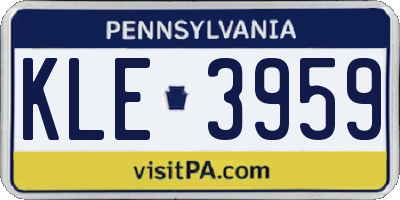PA license plate KLE3959
