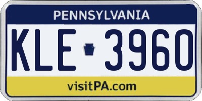 PA license plate KLE3960