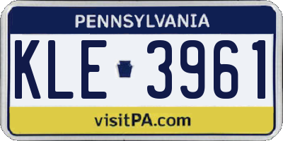 PA license plate KLE3961