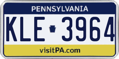 PA license plate KLE3964