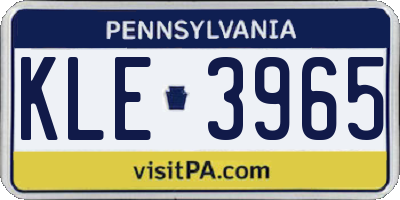 PA license plate KLE3965