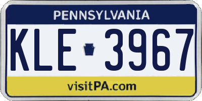 PA license plate KLE3967