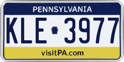 PA license plate KLE3977
