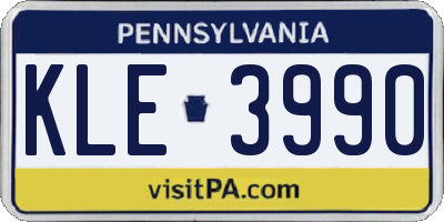 PA license plate KLE3990