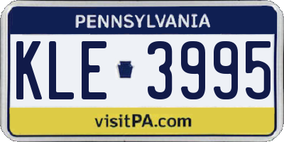 PA license plate KLE3995