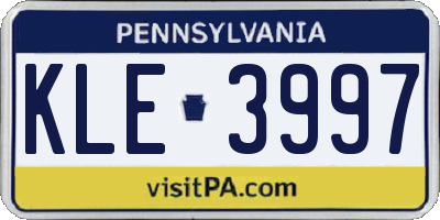 PA license plate KLE3997
