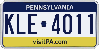 PA license plate KLE4011
