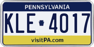 PA license plate KLE4017