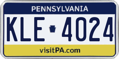 PA license plate KLE4024