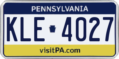 PA license plate KLE4027