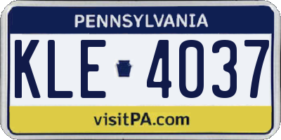 PA license plate KLE4037
