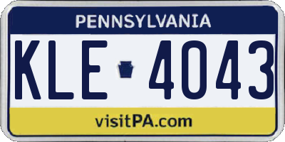 PA license plate KLE4043