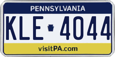 PA license plate KLE4044