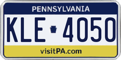 PA license plate KLE4050