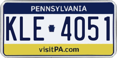 PA license plate KLE4051