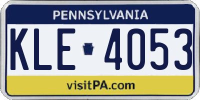 PA license plate KLE4053
