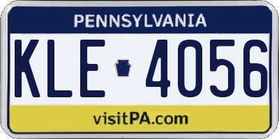 PA license plate KLE4056