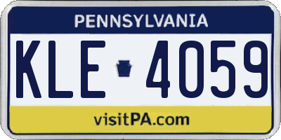 PA license plate KLE4059