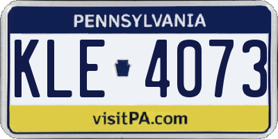PA license plate KLE4073