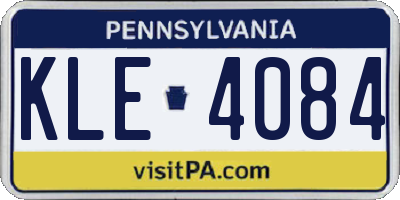PA license plate KLE4084