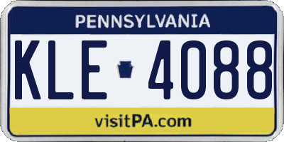PA license plate KLE4088