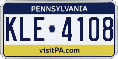 PA license plate KLE4108