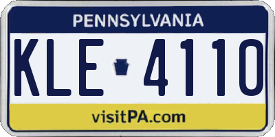 PA license plate KLE4110