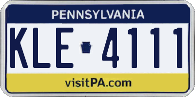 PA license plate KLE4111