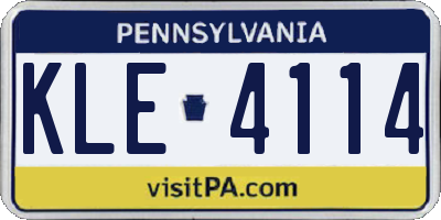 PA license plate KLE4114