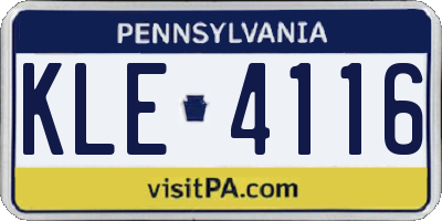 PA license plate KLE4116