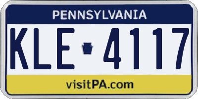 PA license plate KLE4117
