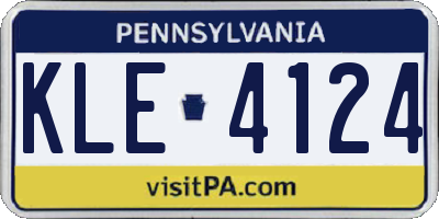 PA license plate KLE4124